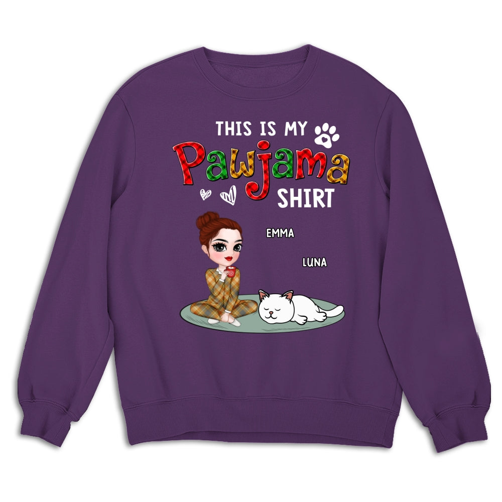 My Pawjama Shirt Cat Version 2 - Customizable Personalized Unisex 8.0 oz Sweatshirt