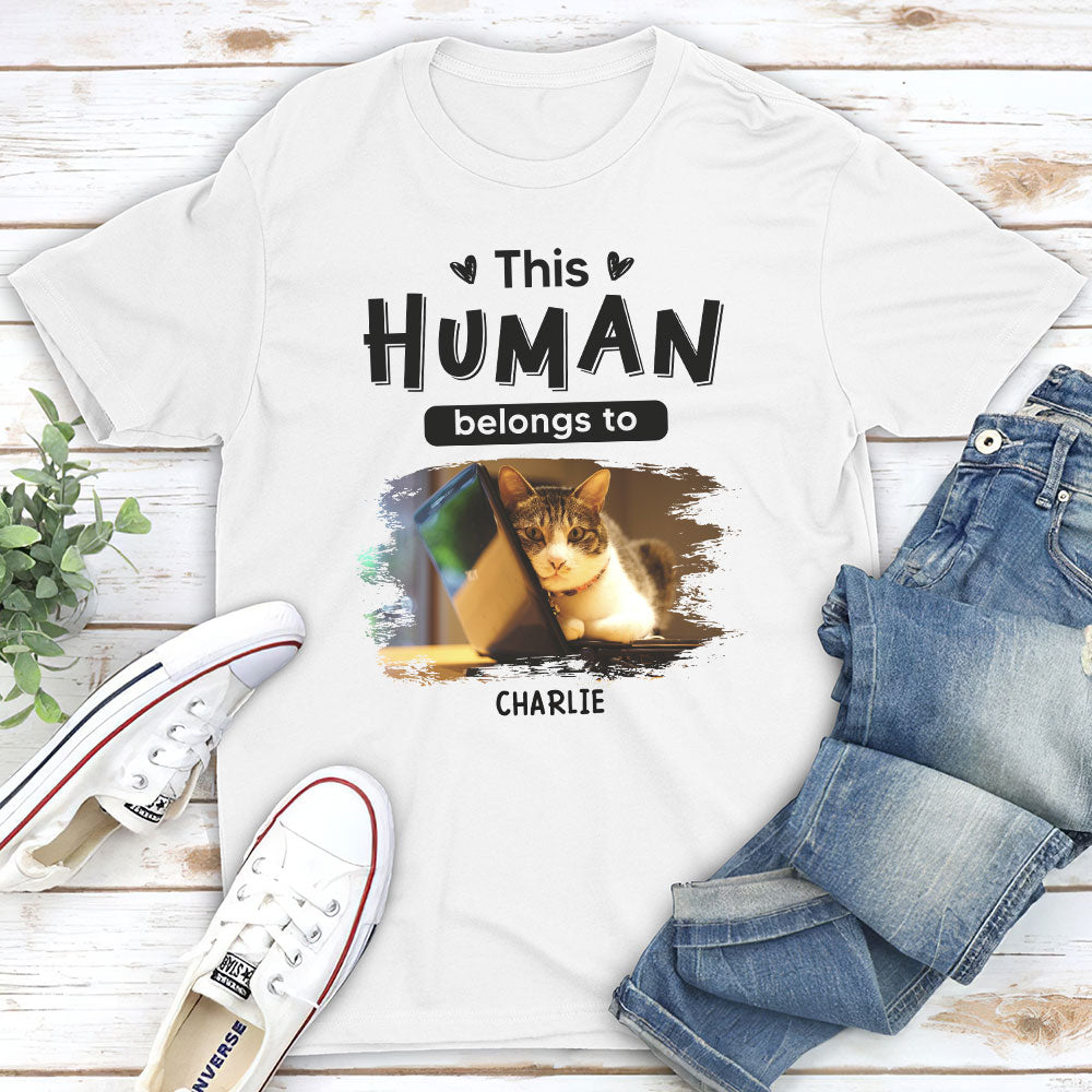 Belongs To Cats Christmas - Personalized Custom Unisex 5.3 oz T-shirt for Pet Lovers