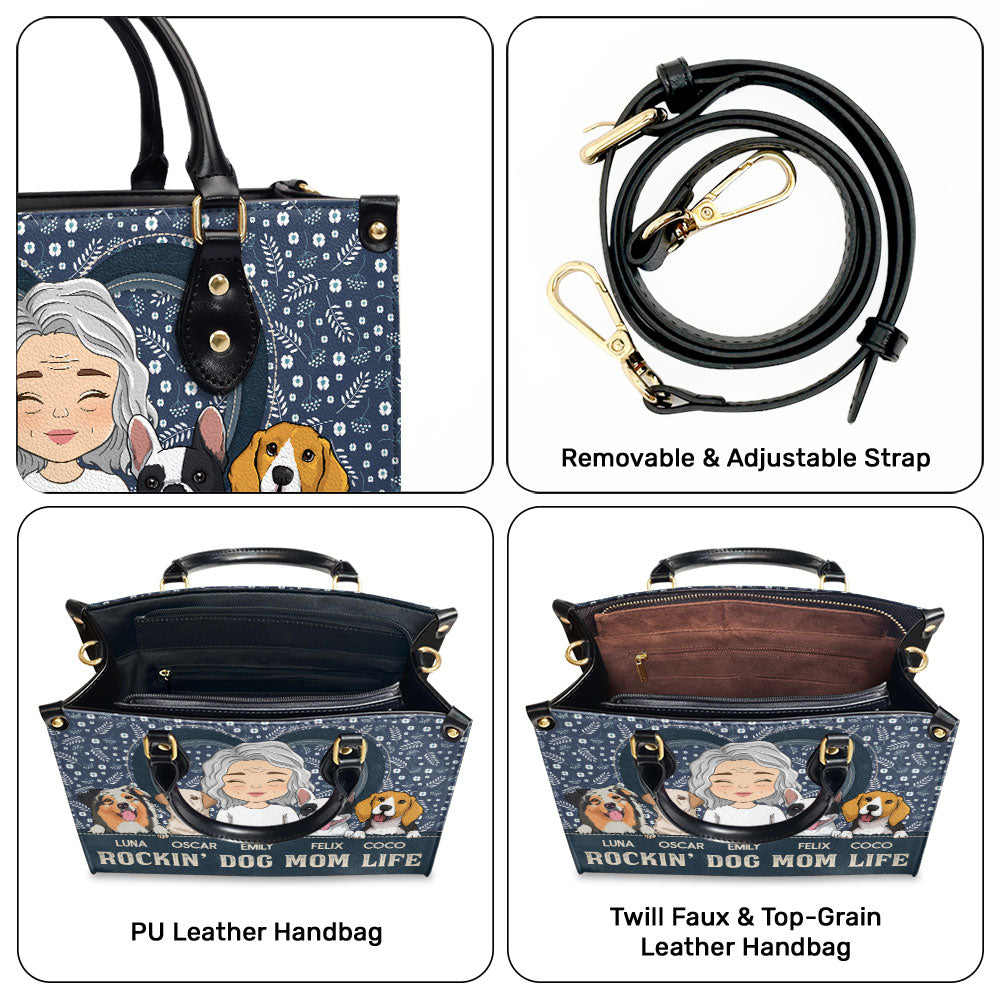 Rockin' Mom Life - Exclusively Personalized Custom Leather Handbag for Stylish Moms