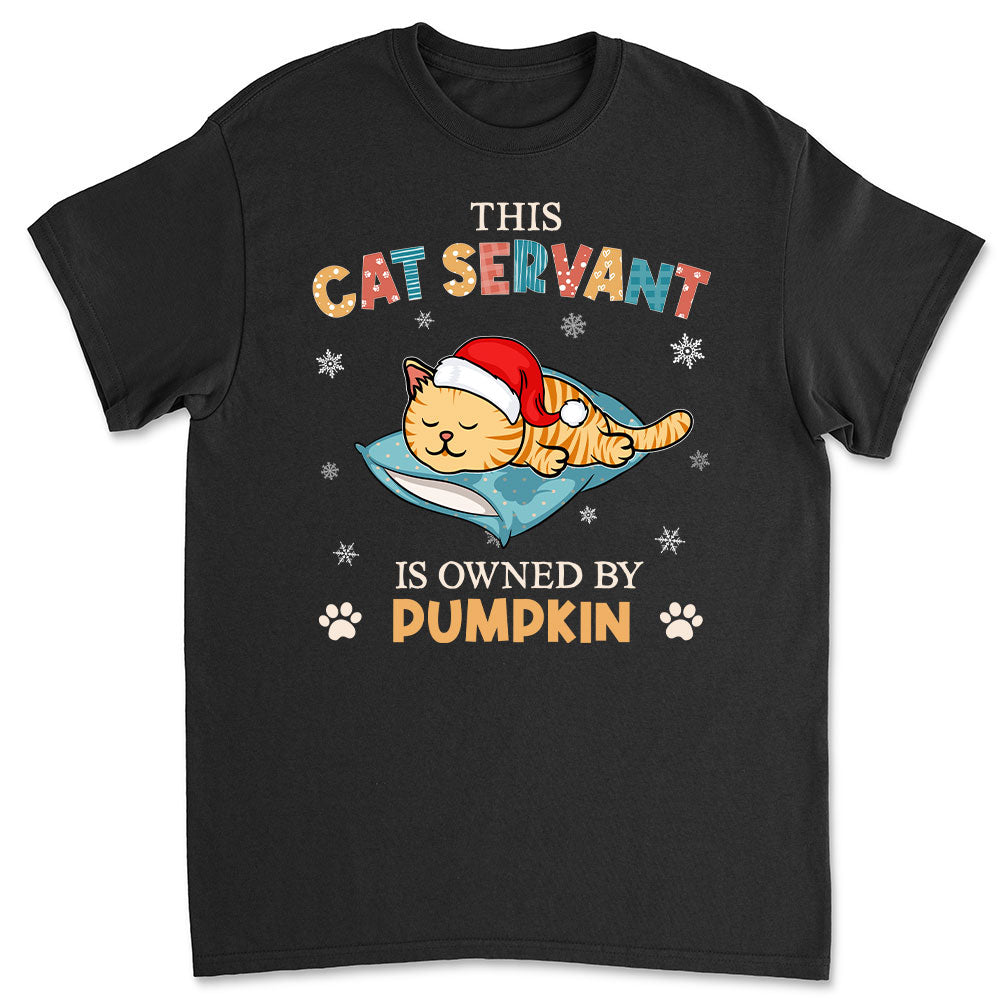 Owner By Cat Servant - Personalized Custom Unisex 5.3 oz T-shirt for Pet Lovers