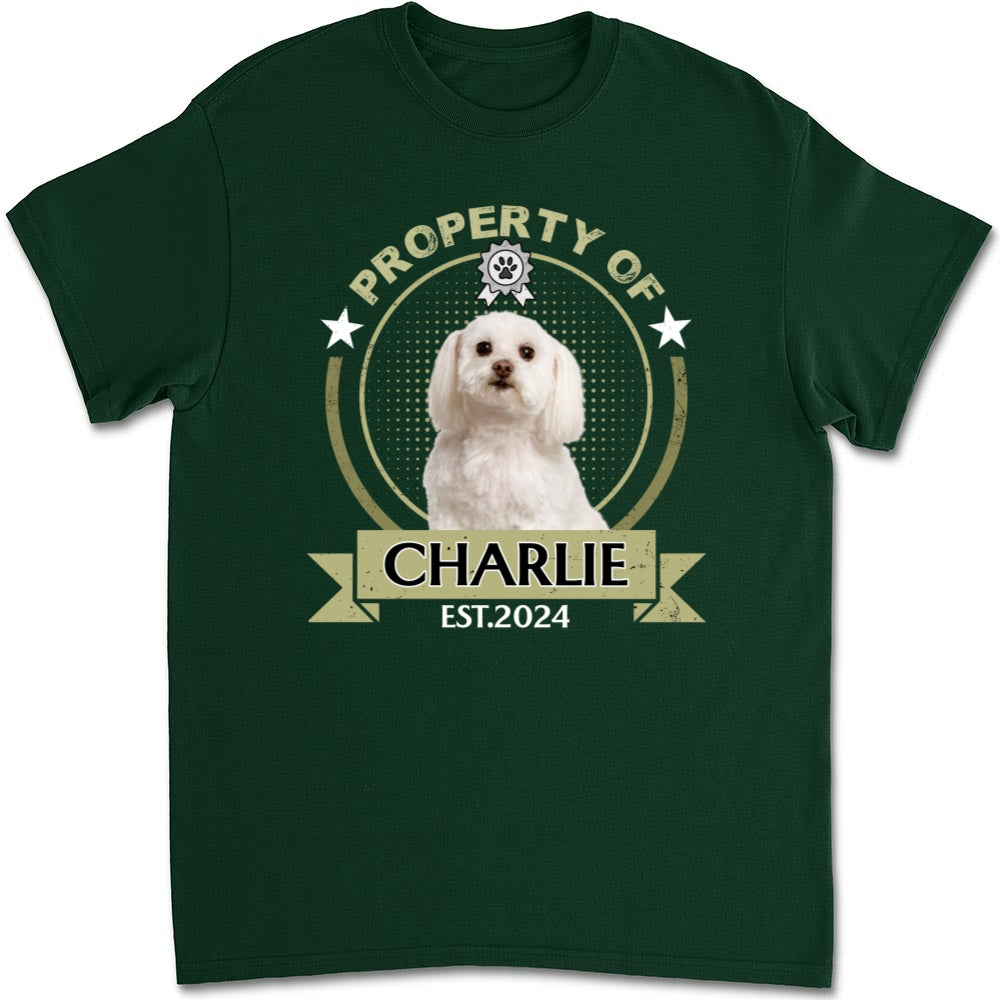 Personalized Custom Unisex Property Of Human Dogs Photo T-Shirt - Ideal Gift for Pet Lovers