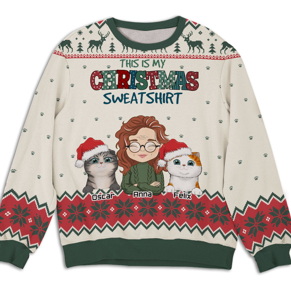 Personalized Custom All-Over-Print My Christmas Sweatshirt - Ideal Gift for Pet Lovers