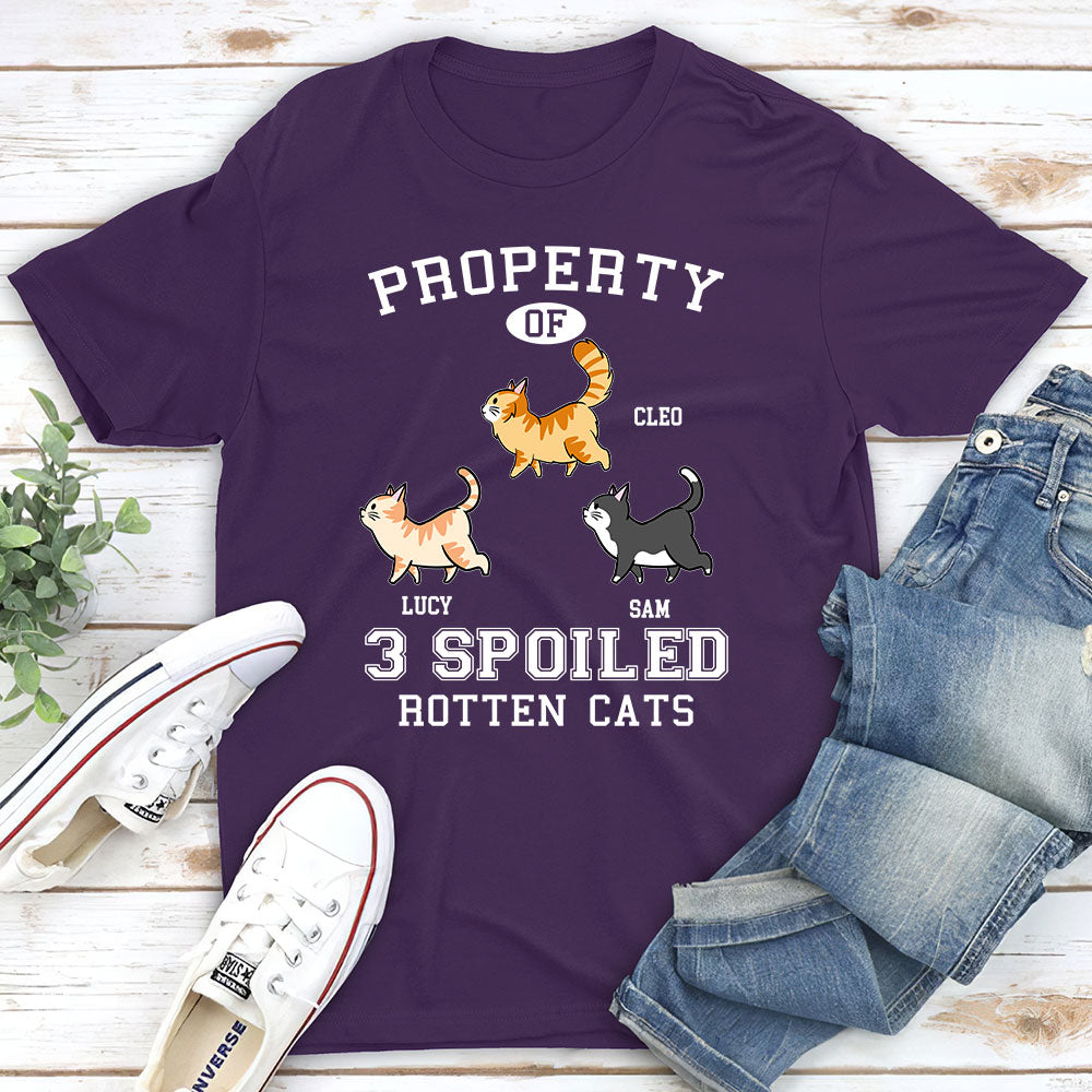 Exclusive Property Of Rotten Cats - Personalized Custom Unisex 5.3 oz T-shirt for Pet Lovers
