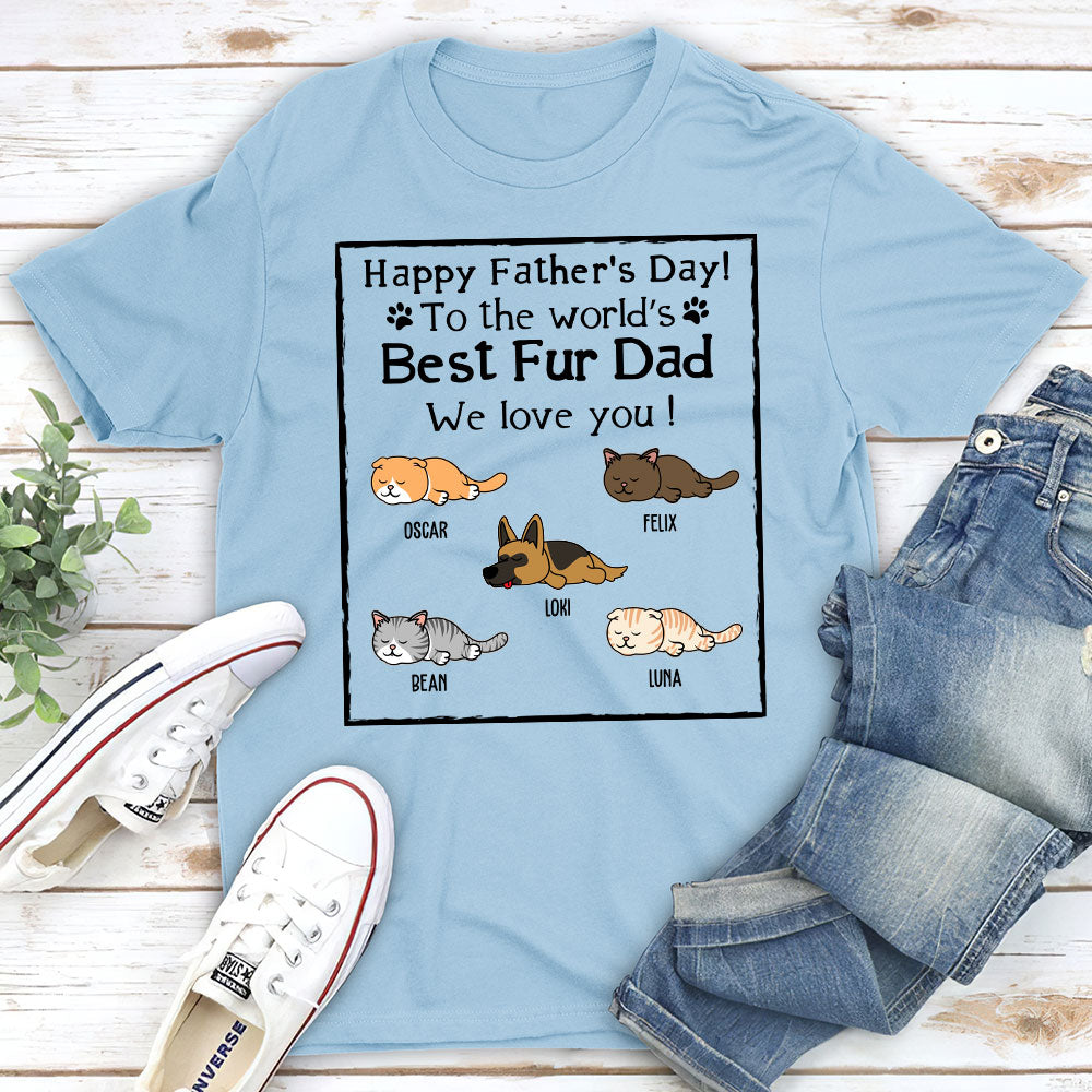 Best Fur Dad - Personalized Custom Unisex Heavy Cotton 5.3 oz T-shirt for Pet Lovers