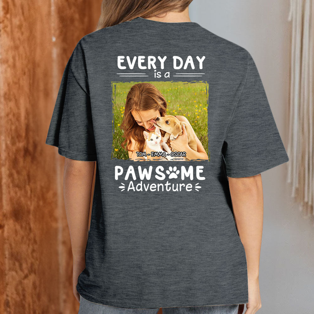Pawsome Adventure Personalized Custom Unisex 5.3 oz T-shirt - Ideal Gift for Pet Lovers