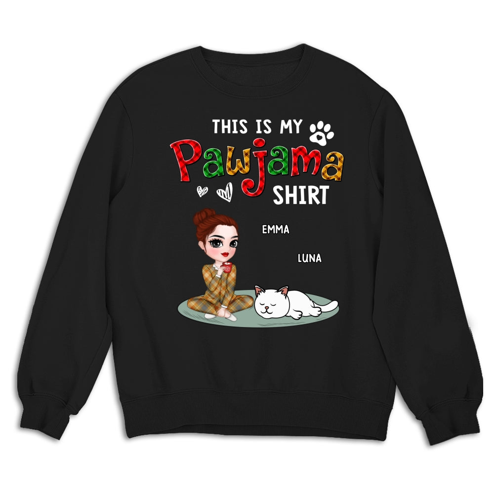 My Pawjama Shirt Cat Version 2 - Customizable Personalized Unisex 8.0 oz Sweatshirt