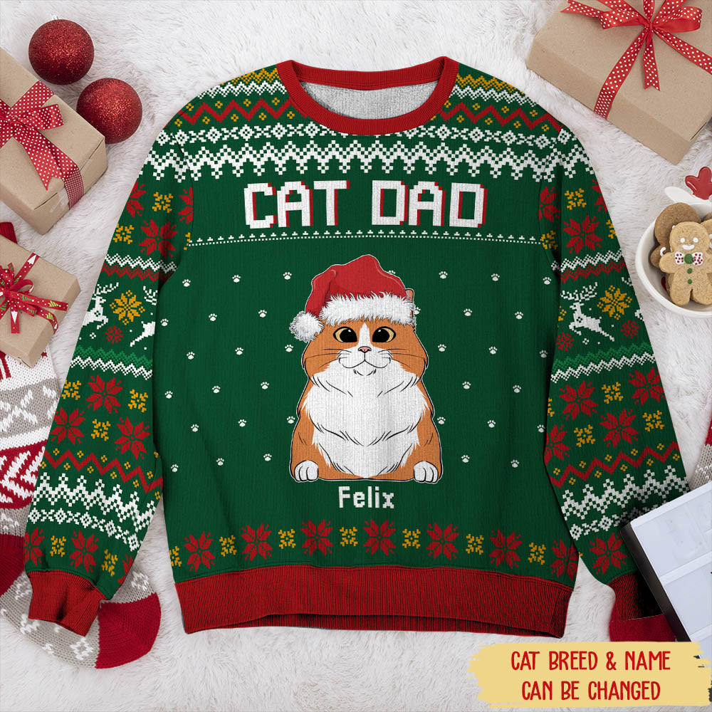 Personalized Custom All-Over-Print Cat Mom Dad Sweatshirt - Ideal Gift for Pet Lovers
