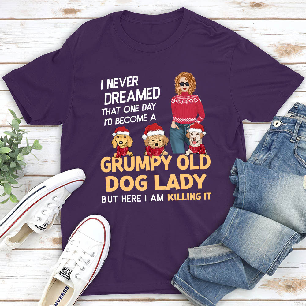 Unique Christmas Dog Lady - Personalized Custom Unisex 5.3 oz T-shirt
