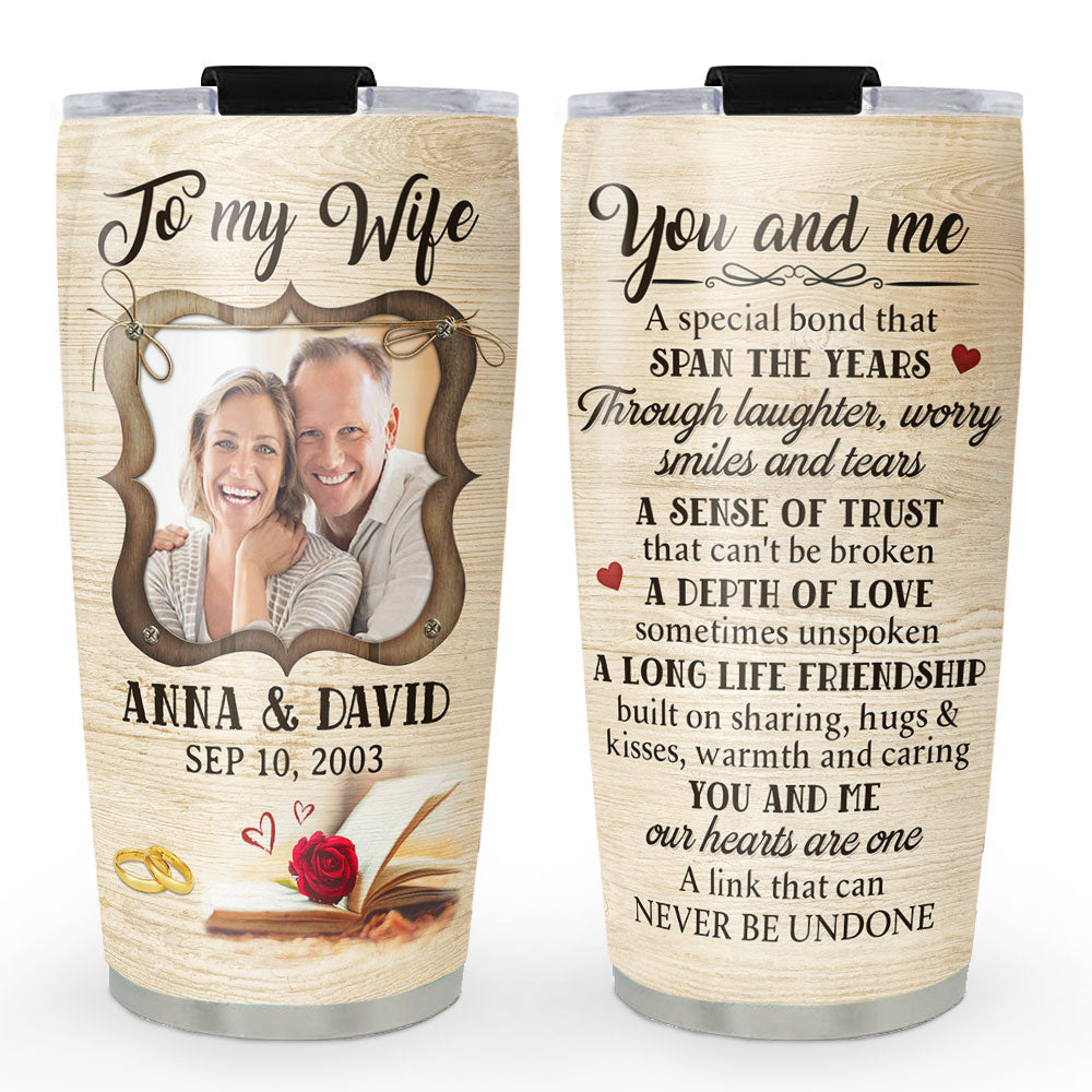 Our Hearts Are One - Customizable Personalized 20oz Stainless Steel Tumbler with Thousands of Cool Designs