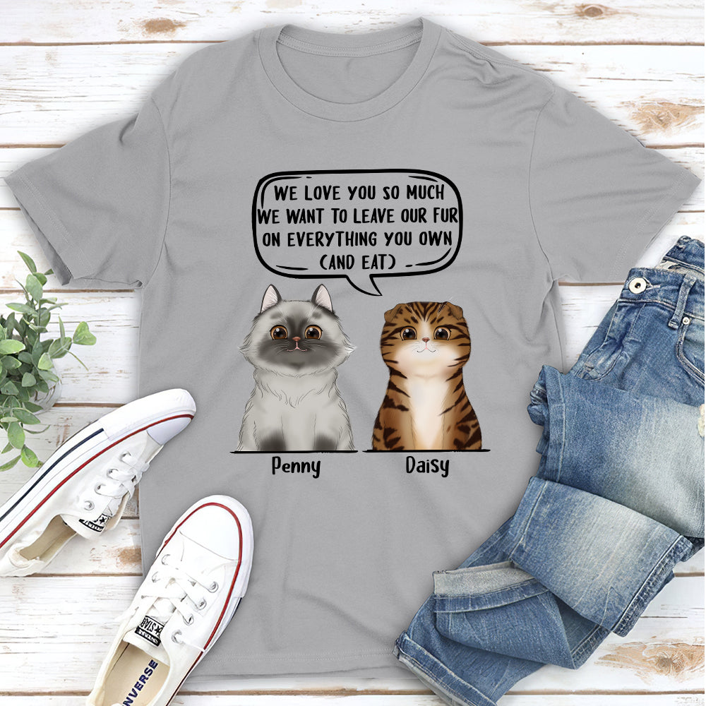 Leave My Fur - Personalized Custom Unisex 5.3 oz T-shirt for Pet Lovers