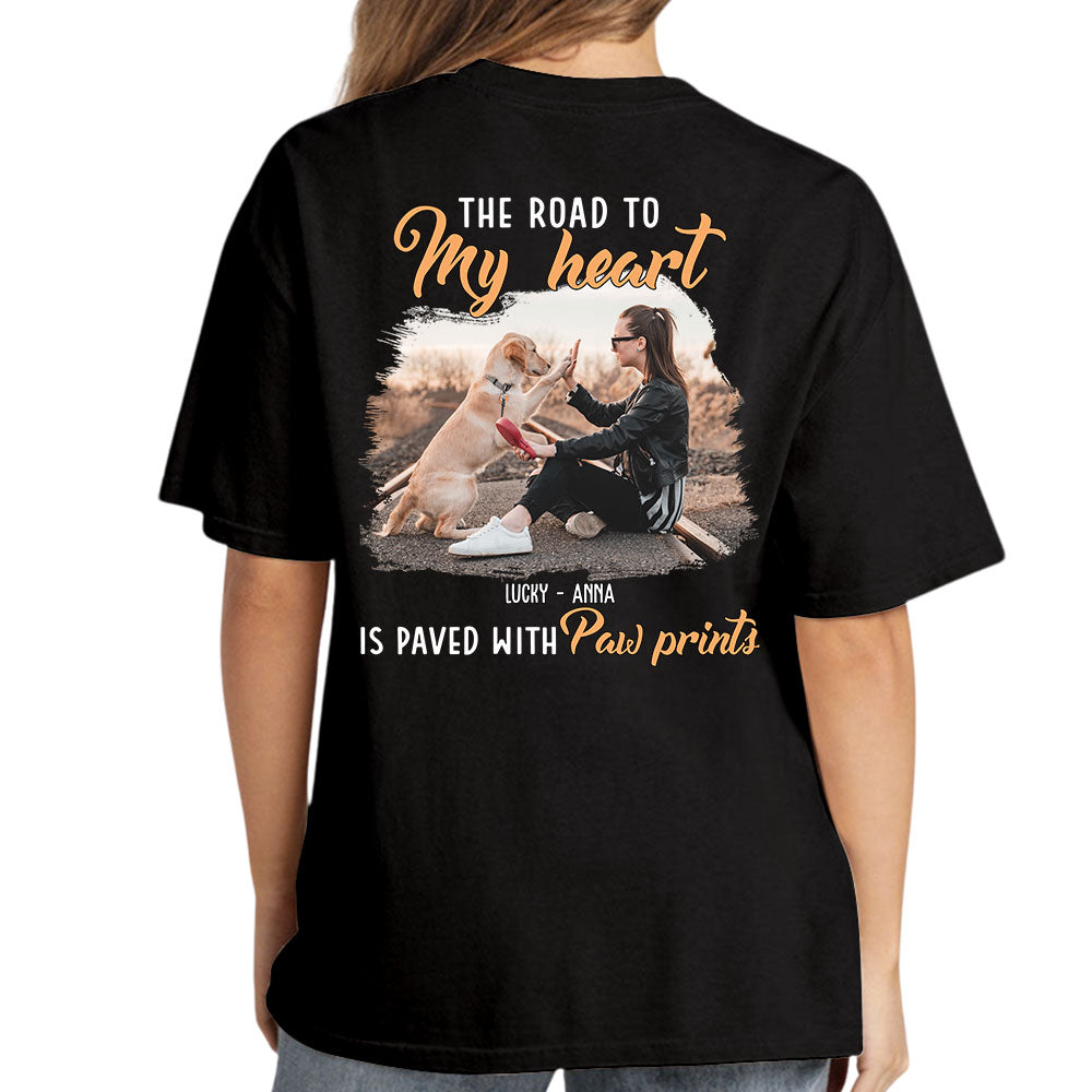 Personalized Custom Unisex Paw Prints Photo T-shirt - Ideal Gift for Pet Lovers