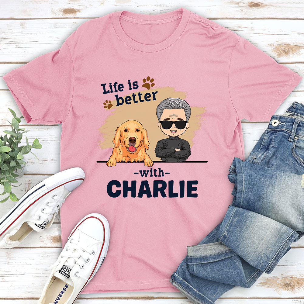 Exclusive Personalized Custom Unisex Better Dog Dad T-Shirt