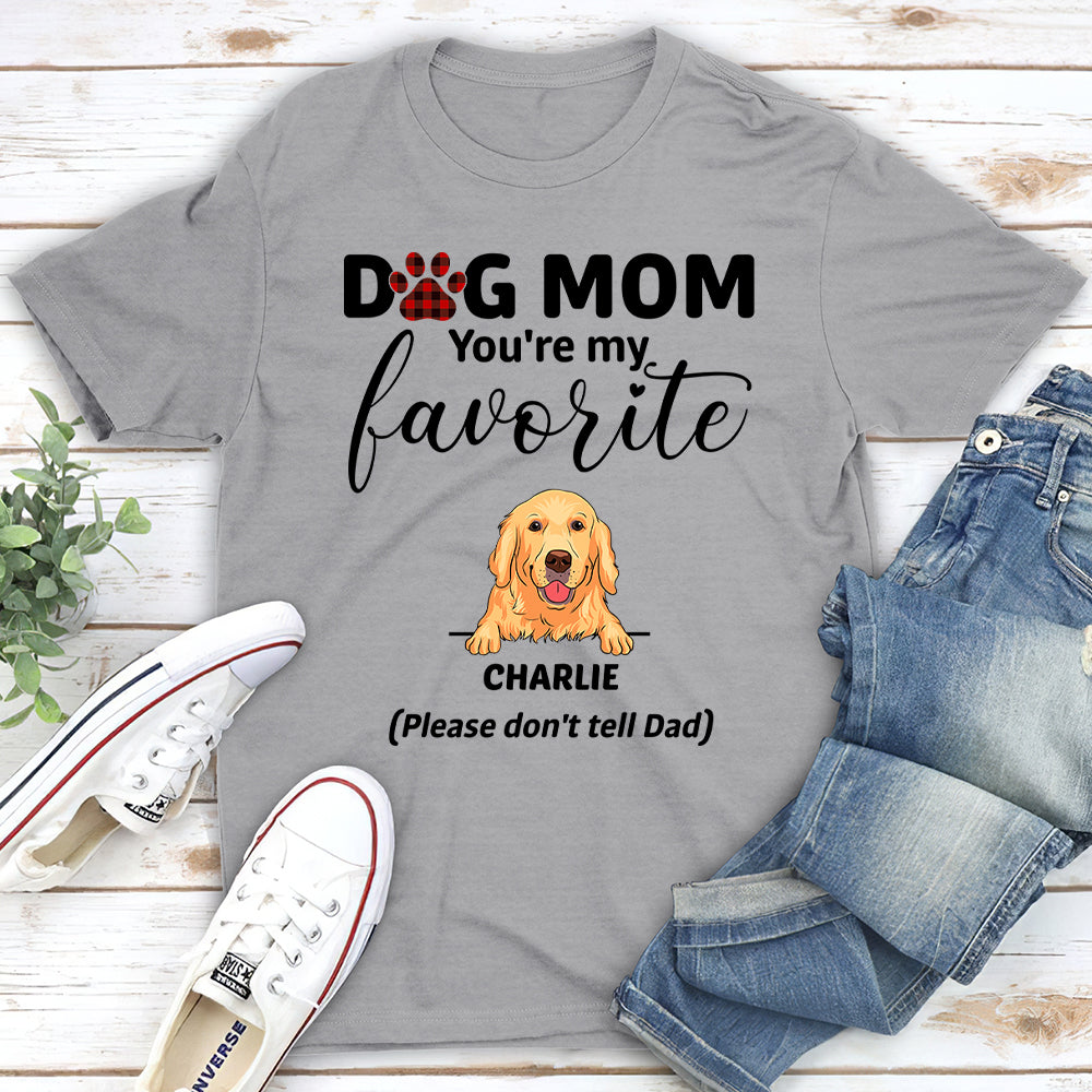 Mom, My Favorite - Personalized Custom Unisex 5.3 oz Heavy Cotton T-shirt