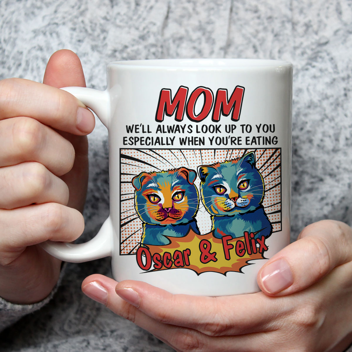 Unique Pop Art Eating Pet - Personalized Custom Coffee Mug for Pet Lovers