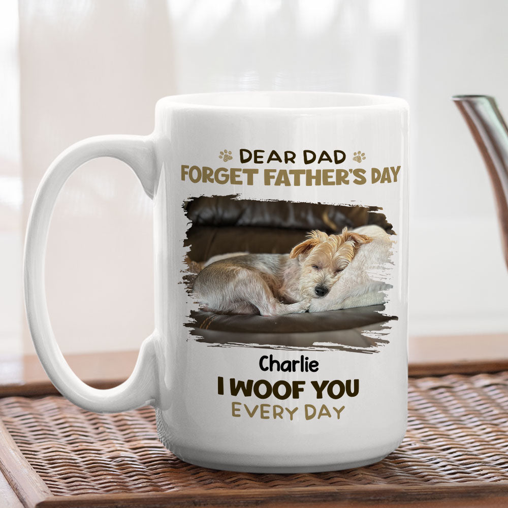 Personalized Custom Dog Woof Dad Mom Everyday Coffee Mug - Ideal for Pet Lovers