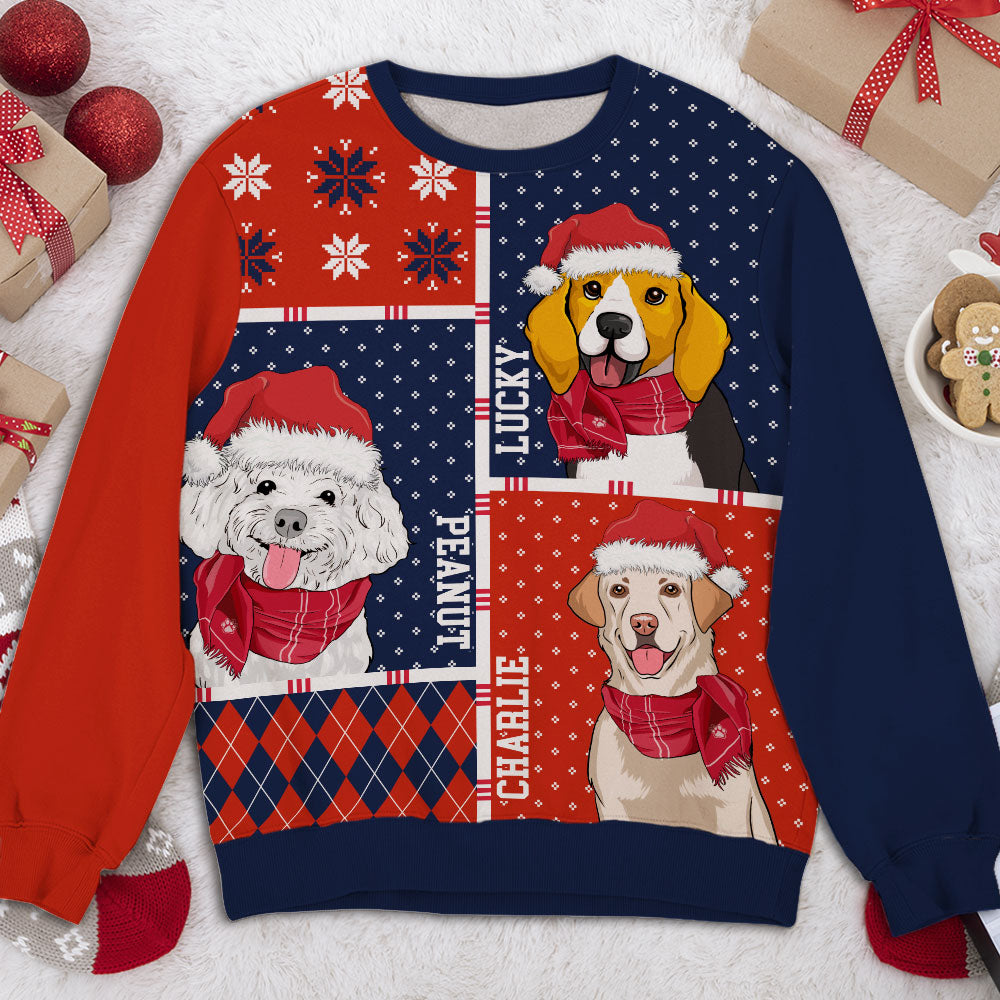 Dog Blocks - Personalized Custom All-Over-Print Unisex 8.8 oz Polyester Blend Sweatshirt - Ideal Gift for Dog Lovers