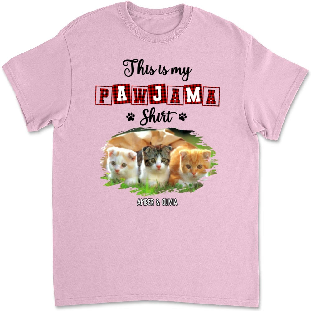 My Sleepshirt Ver Cat 2 Photo - Personalized Custom Unisex 5.3 oz T-Shirt with Copyrighted Artwork