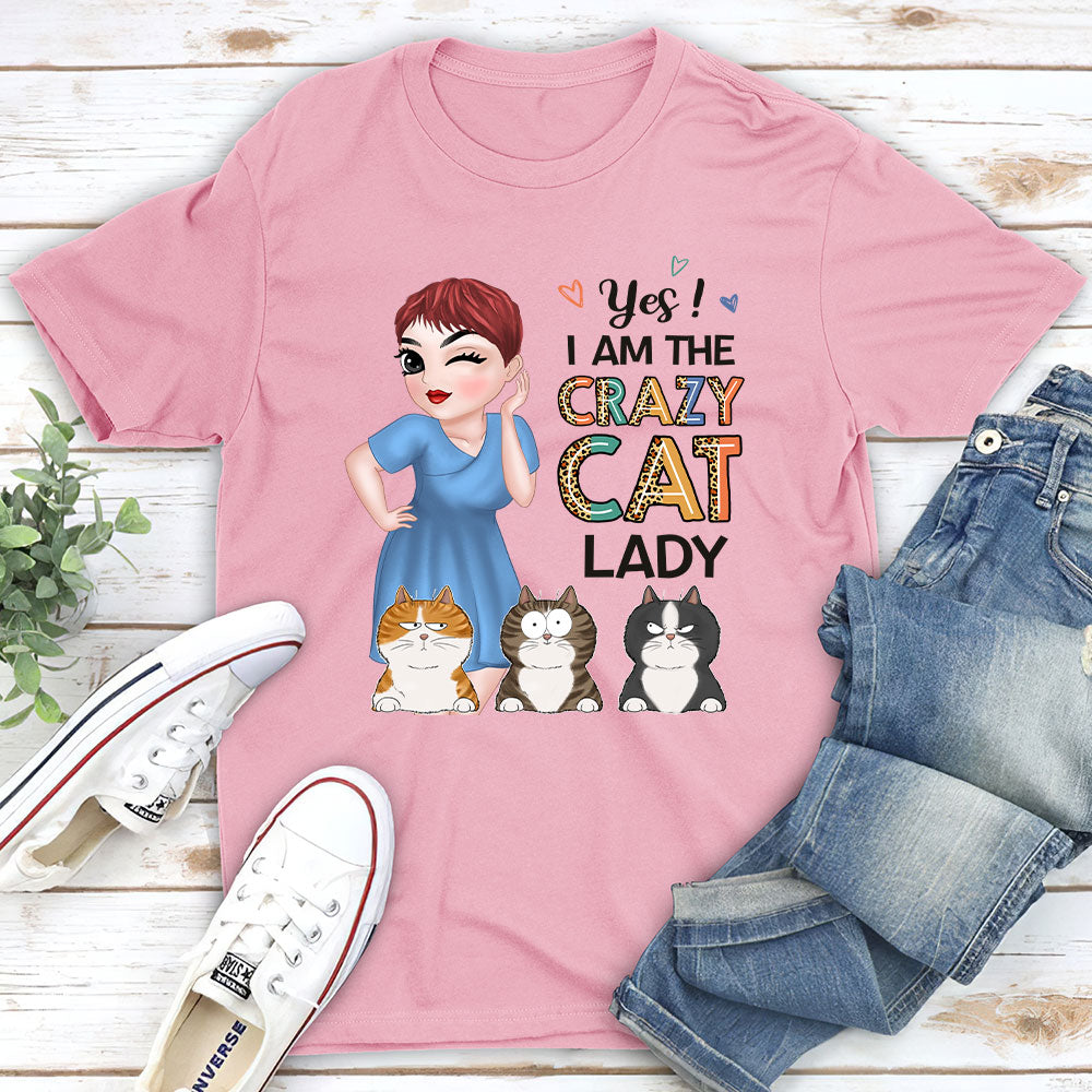Unique Personalized Custom Unisex Crazy Cat Lady T-shirt