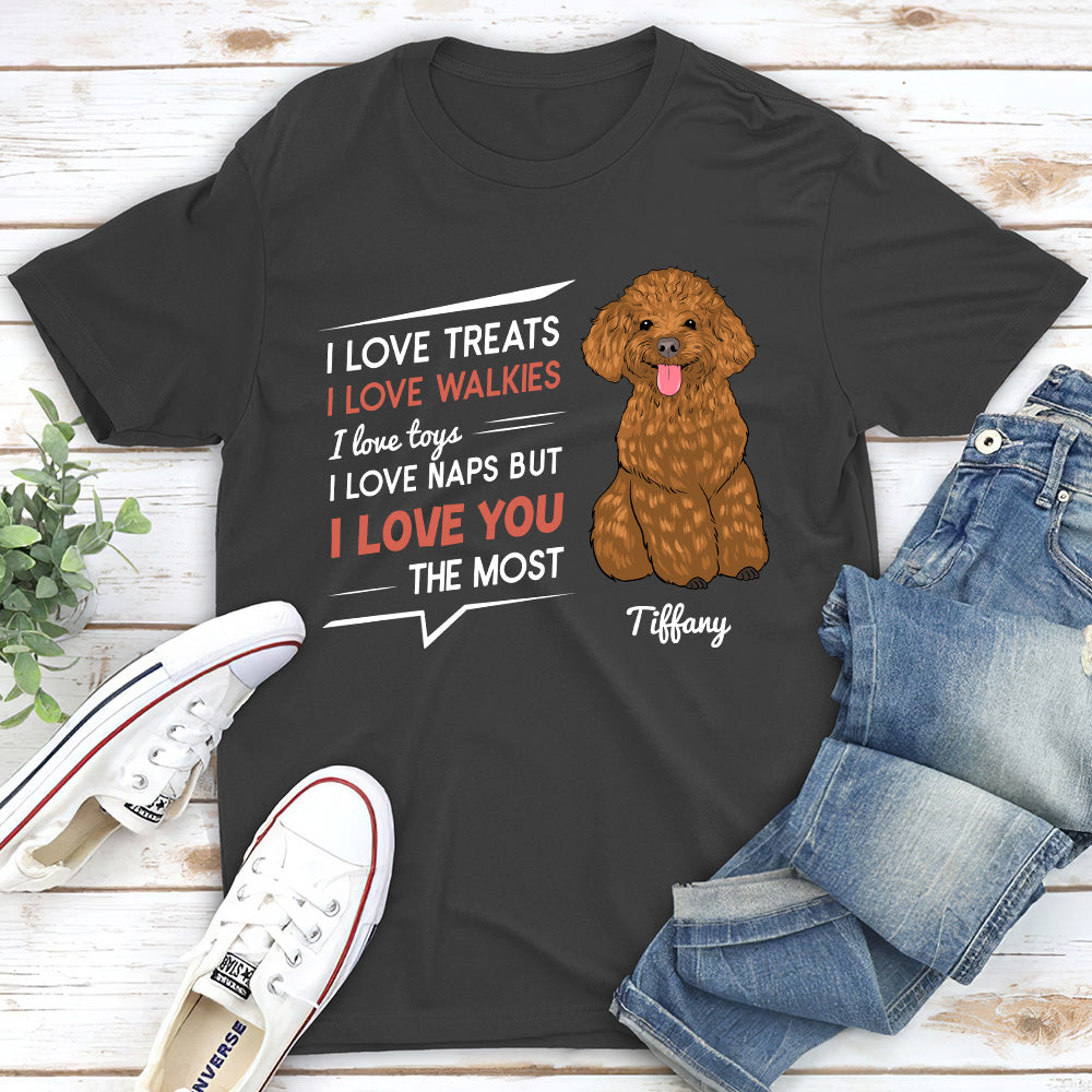 Love You The Most - Personalized Custom Unisex 5.3 oz T-shirt for Pet Lovers