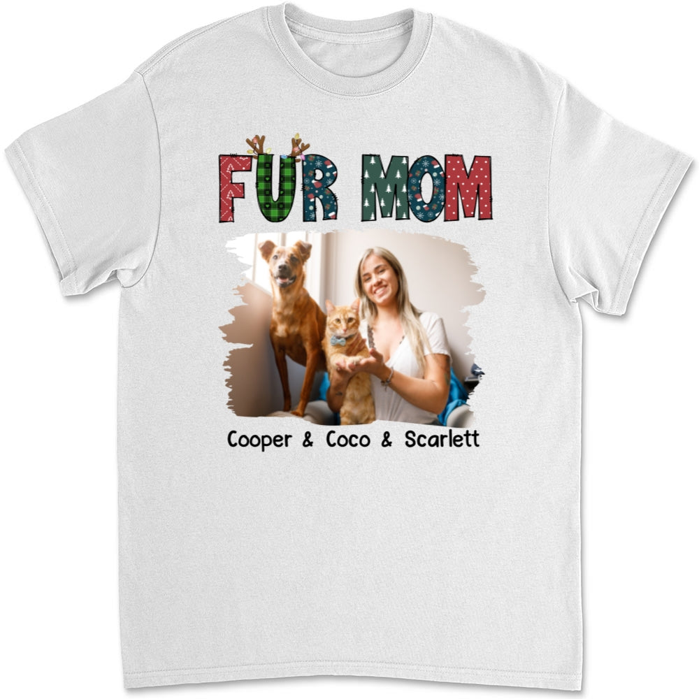 My Lovely Fur Mom Personalized Custom Unisex 5.3 oz Photo T-shirt - Ideal Gift for Pet Lovers