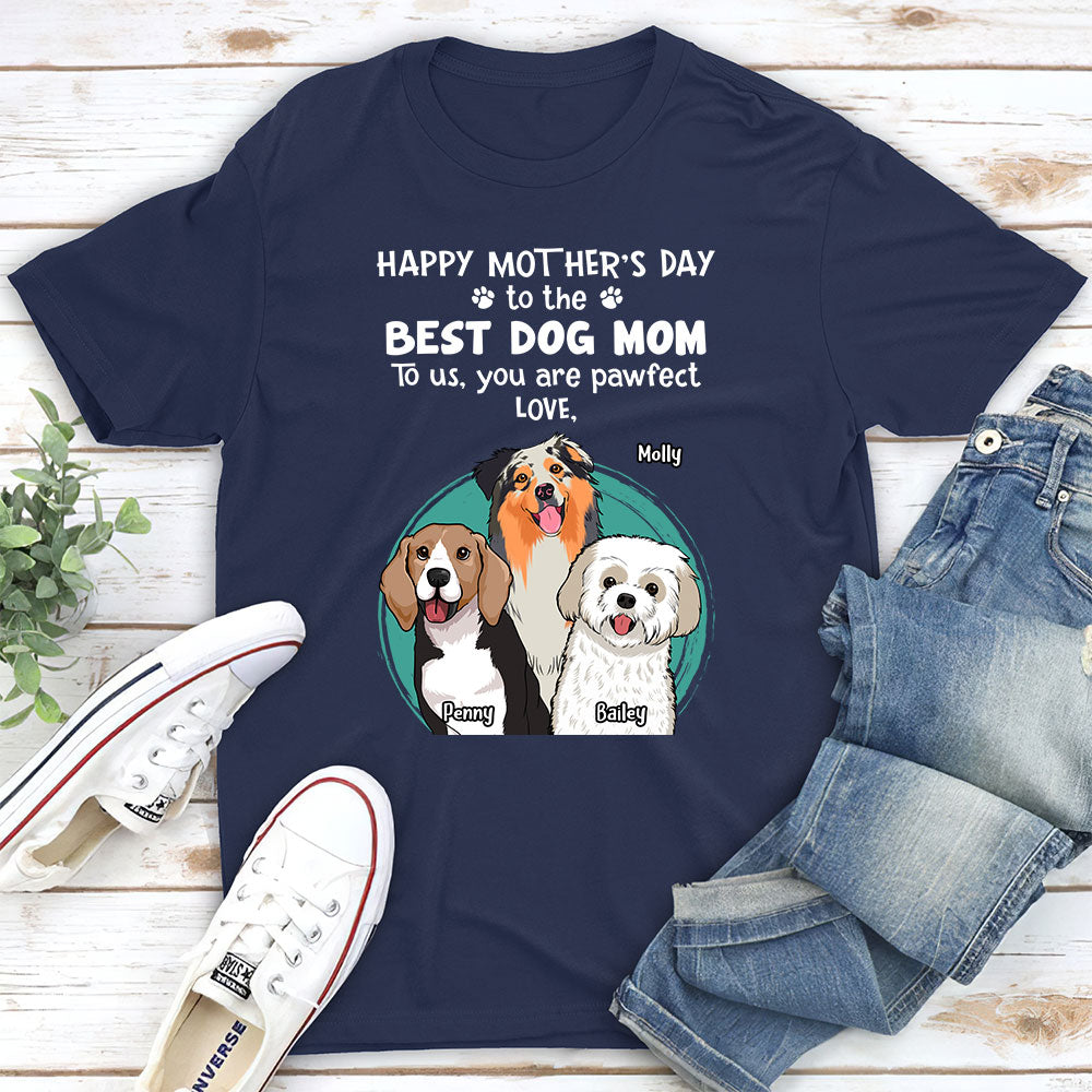 Pawfect Dog Mom - Personalized Custom Unisex Cotton Blend T-shirt for Pet Lovers