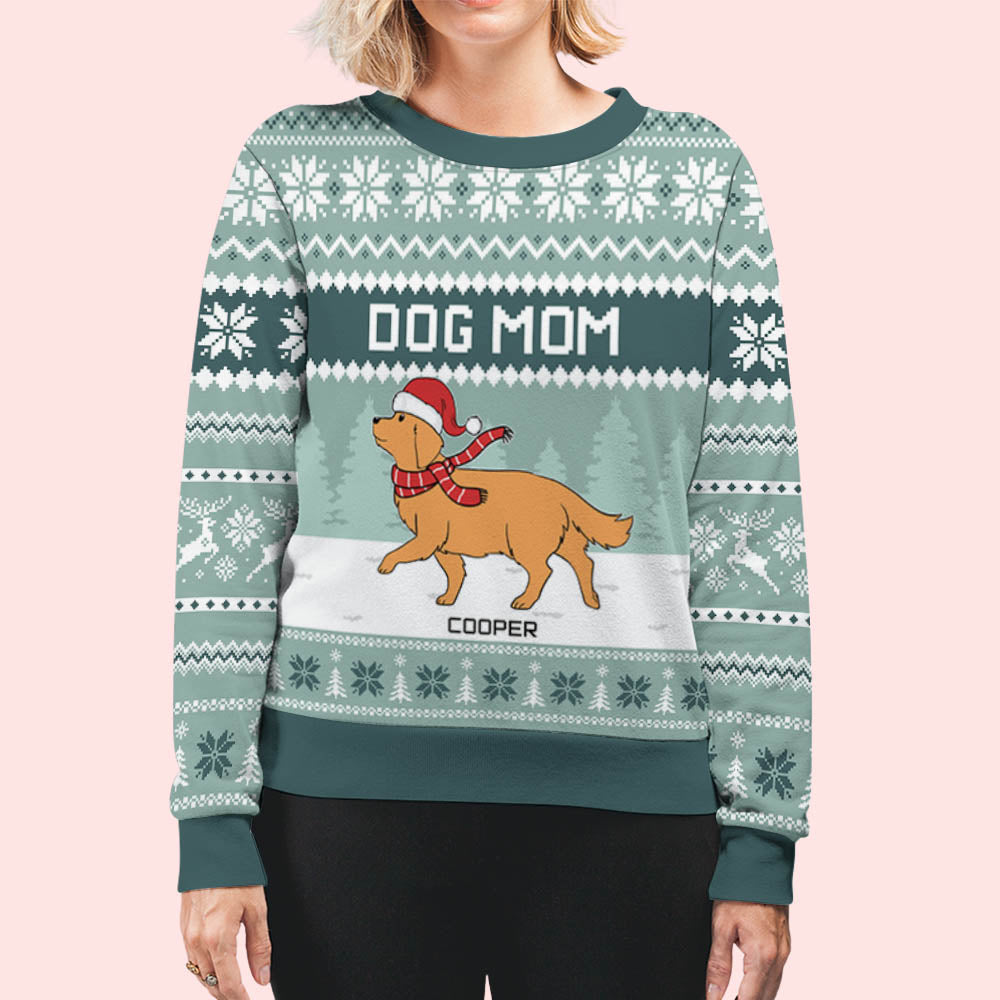 Personalized Custom All-Over-Print Dog Mom Dad Mint Sweatshirt - Ideal Gift for Dog Lovers