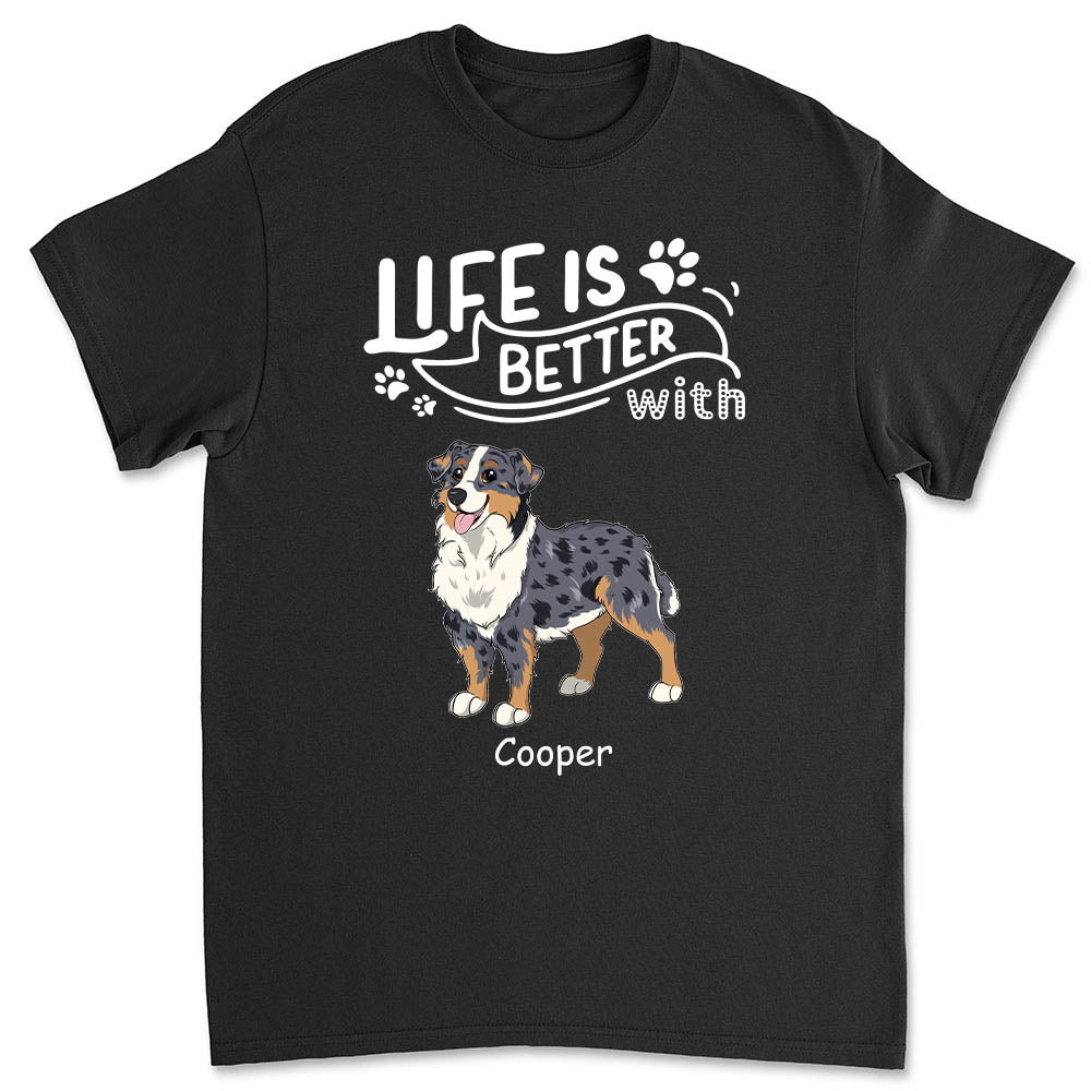 Better With Dog - Personalized Custom Unisex Heavy Cotton Midweight T-shirt for Pet Lovers