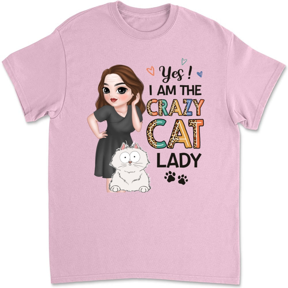 Unique Personalized Custom Unisex Crazy Cat Lady T-shirt
