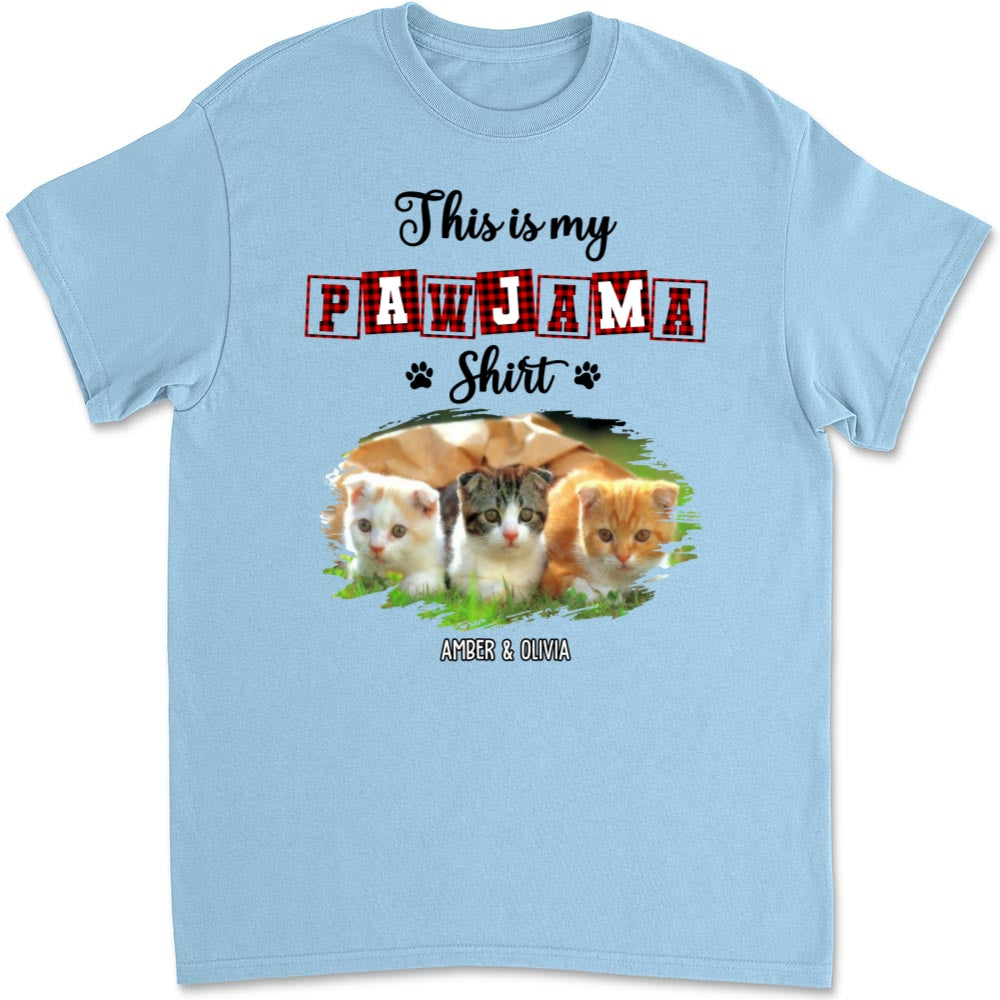 My Sleepshirt Ver Cat 2 Photo - Personalized Custom Unisex 5.3 oz T-Shirt with Copyrighted Artwork
