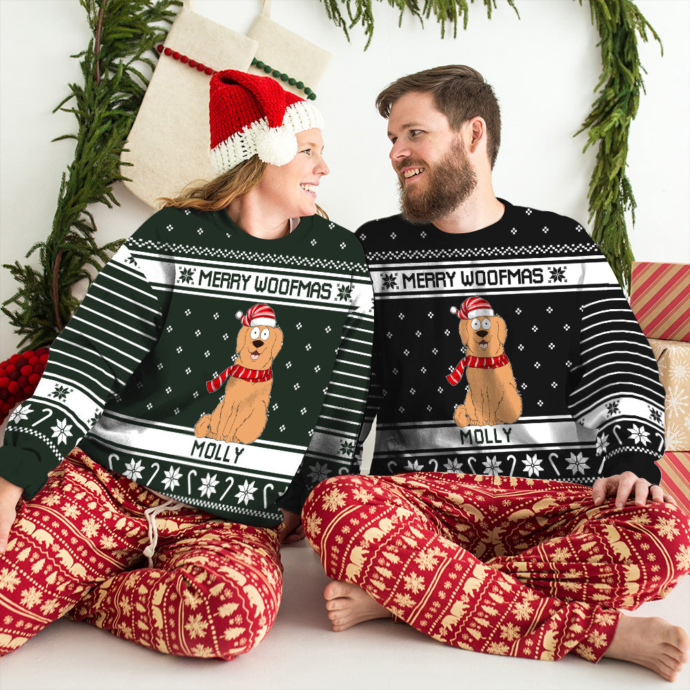 Merry Xmas Fur Mom - Personalized Custom All-Over-Print Unisex 8.8 oz Polyester Blend Sweatshirt for Pet Lovers