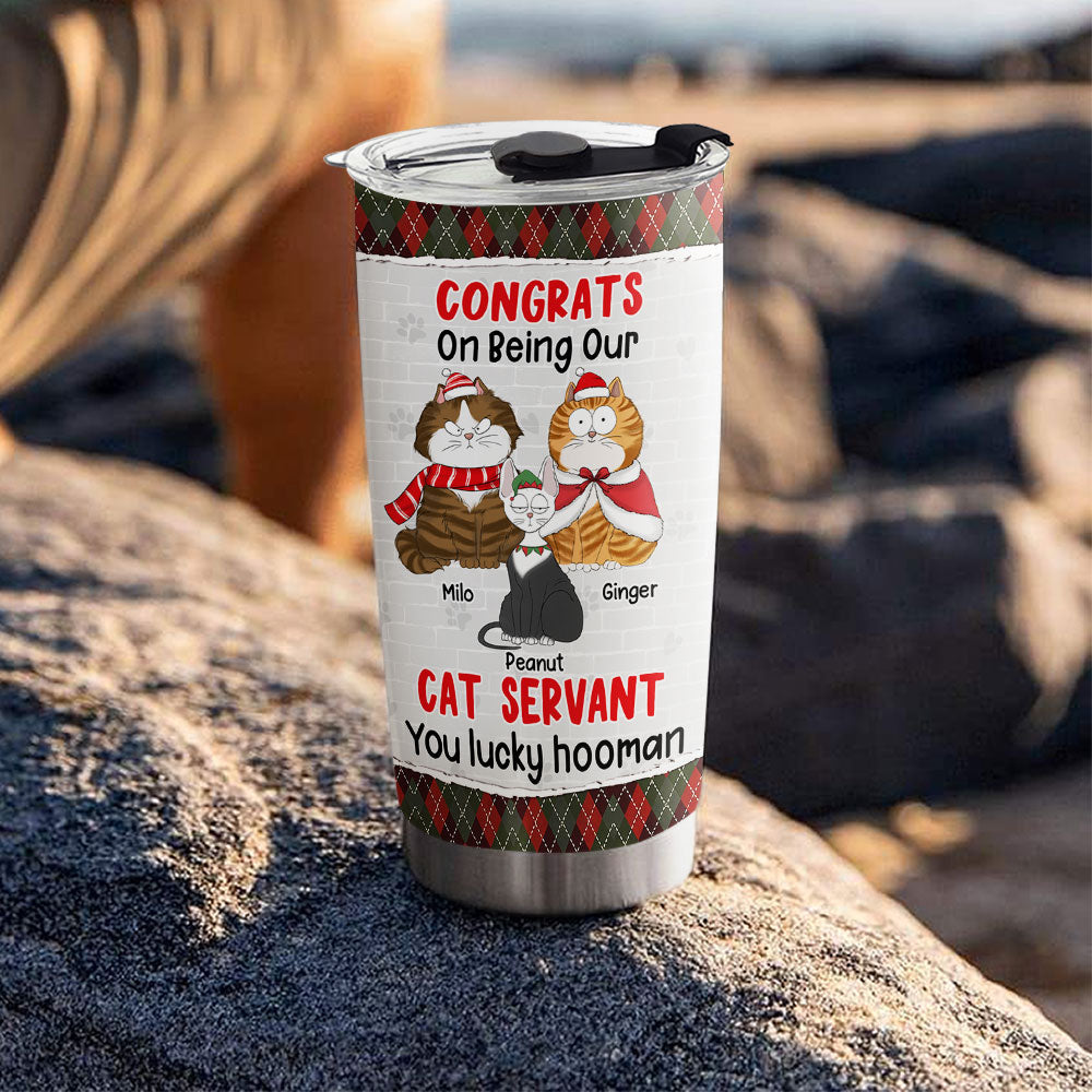 Congrats Lucky Hooman - Customizable Personalized 20oz Stainless Steel Tumbler with Thousands of Cool Designs