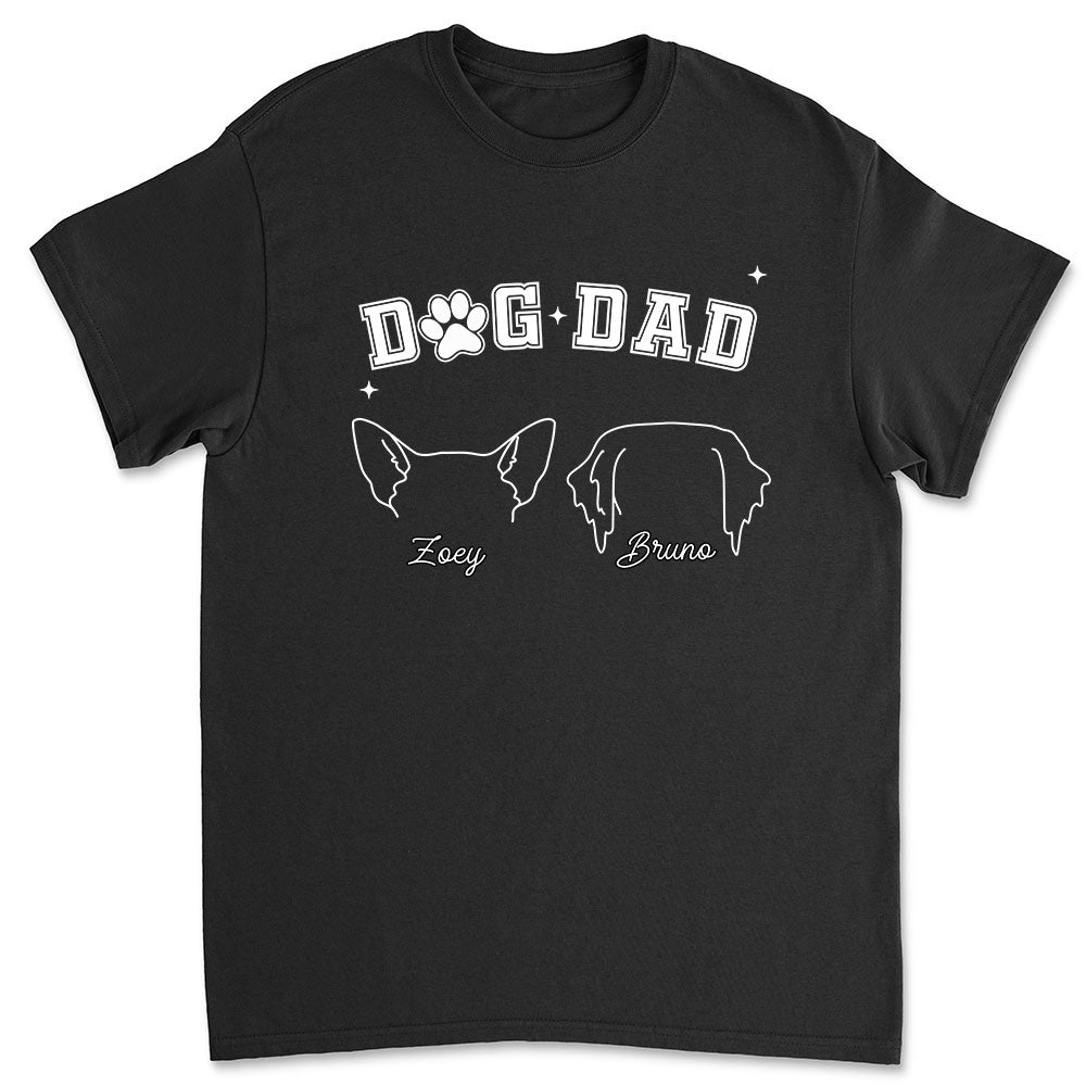 Dog Dad Mom Line - Customizable Personalized Unisex 5.3 oz T-shirt for Pet Lovers