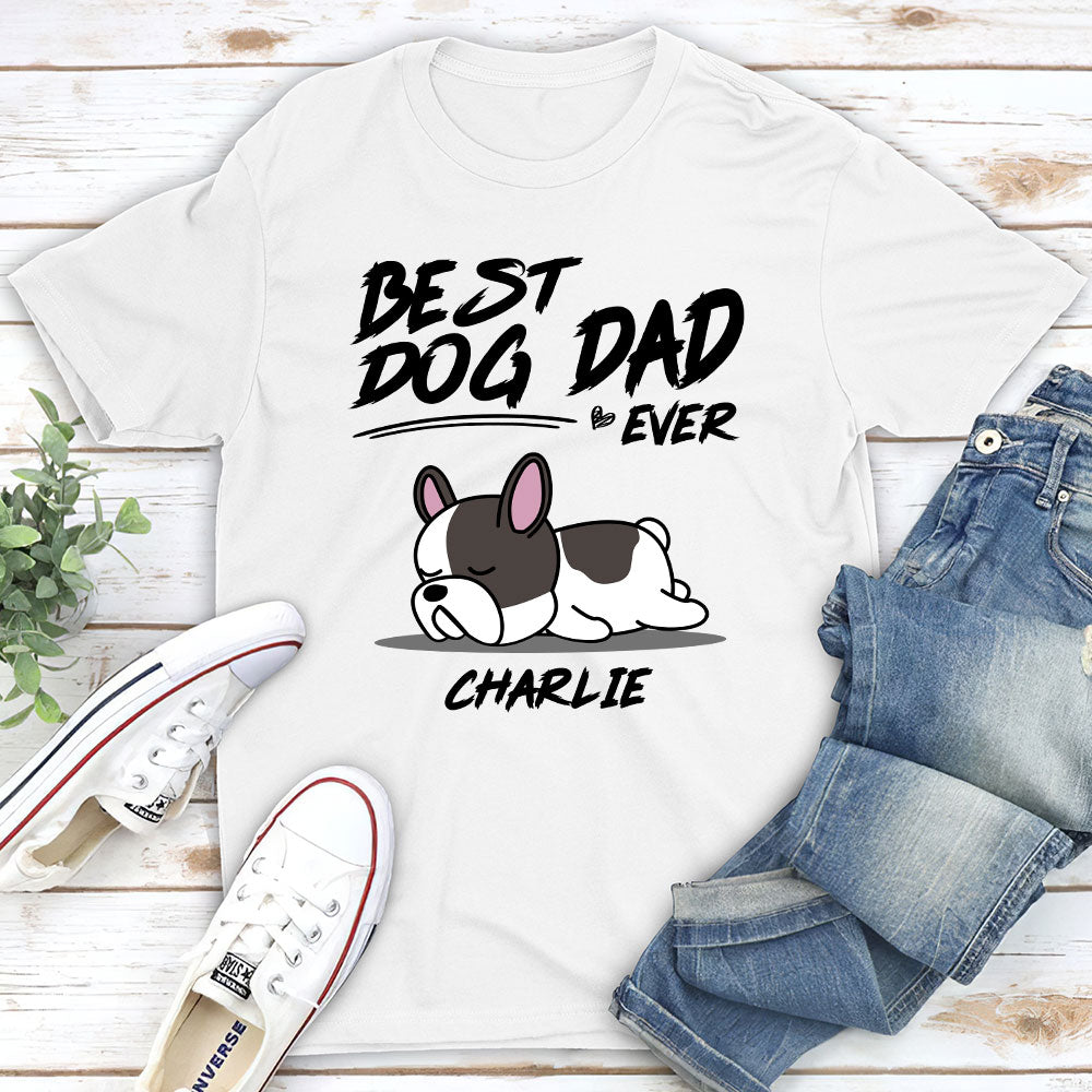 My Best Dog Dad Is - Personalized Custom Unisex 5.3 oz T-shirt for Pet Lovers