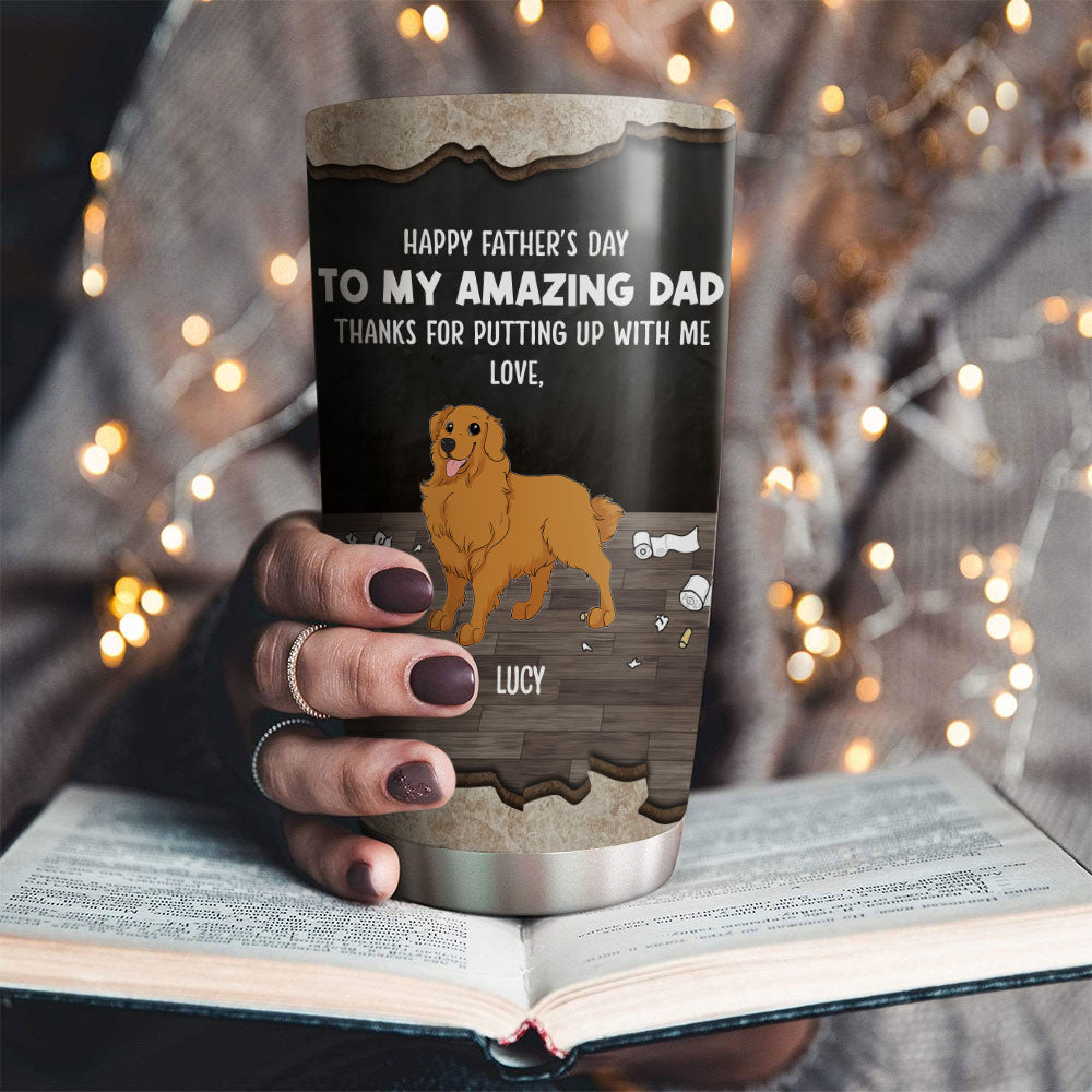 Customizable Dog-Themed Personalized Tumbler for Dad - Ideal Gift with Unique Designs