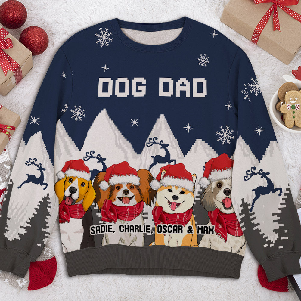 Snowy Forest Dog Mom - Exquisitely Personalized Custom All-Over-Print Unisex Sweatshirt