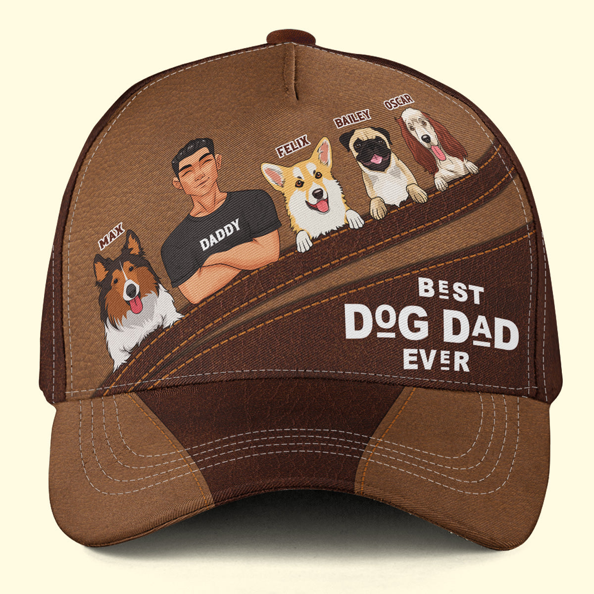 Dope Dog Dad - Personalized Custom Polyester Cap for Dog Owners