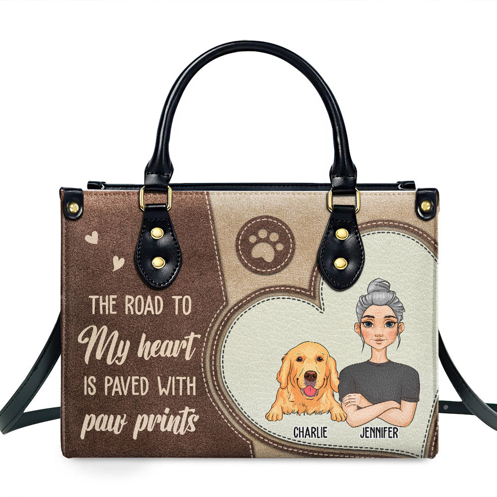Paved With Paw Prints - Exquisite Personalized Custom Leather Handbag for Fur - Baby Lovers