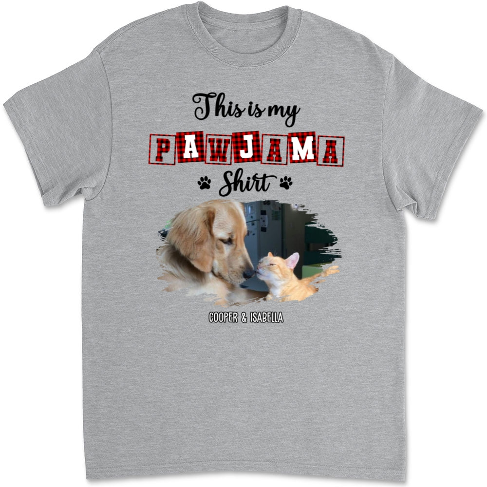 My Sleepshirt Ver Pet 2 Photo - Personalized Custom Unisex 5.3 oz T-Shirt for Pet Lovers