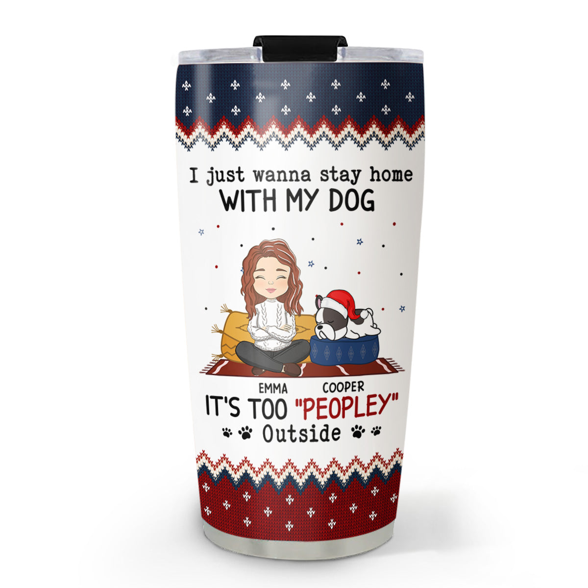 Personalized Custom 'It Is Too Peopley Outside' Tumbler - 20oz High - Quality Stainless Steel with Thousands of Designs