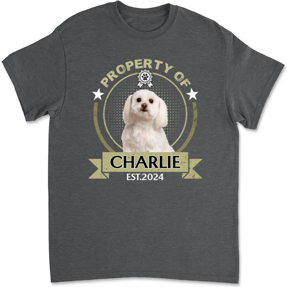 Personalized Custom Unisex Property Of Human Dogs Photo T-Shirt - Ideal Gift for Pet Lovers