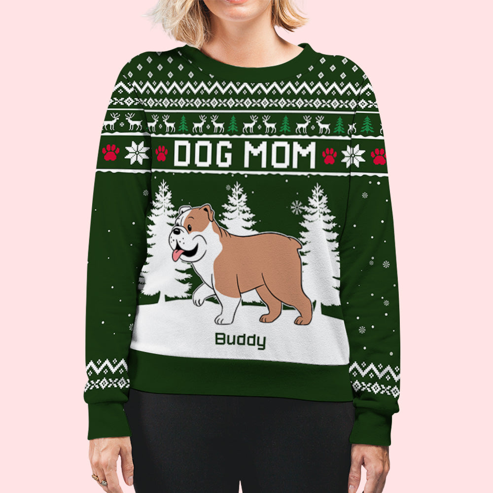Stylish Personalized Custom All-Over-Print Winter Dog Walking 2 Sweatshirt for Dog Lovers