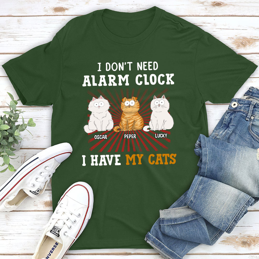 Personalized Custom Unisex Cat Alarm Clock Design T-shirt