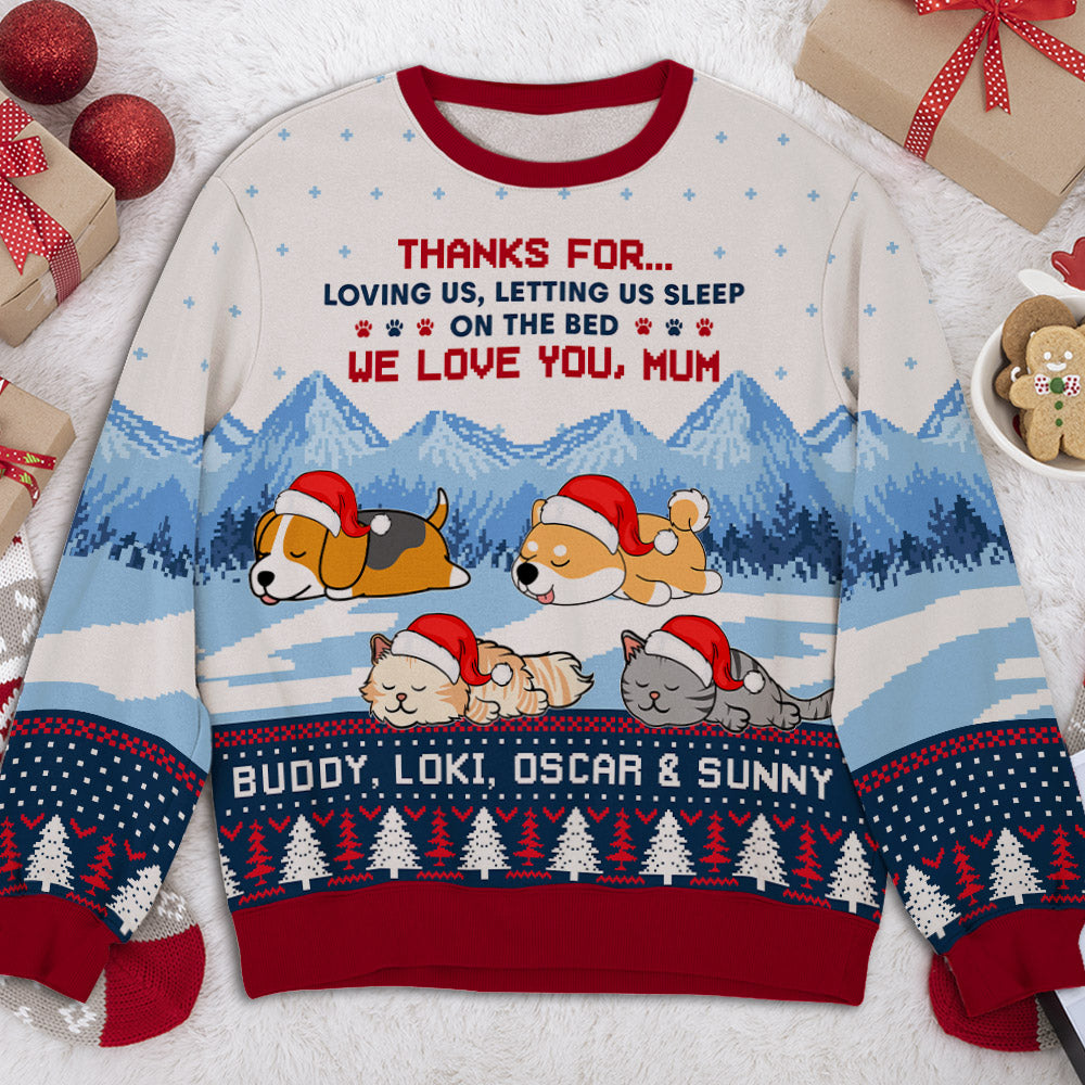 Thanks For Loving Us - Exclusive Personalized Custom All-Over-Print Unisex Sweatshirt for Pet Lovers