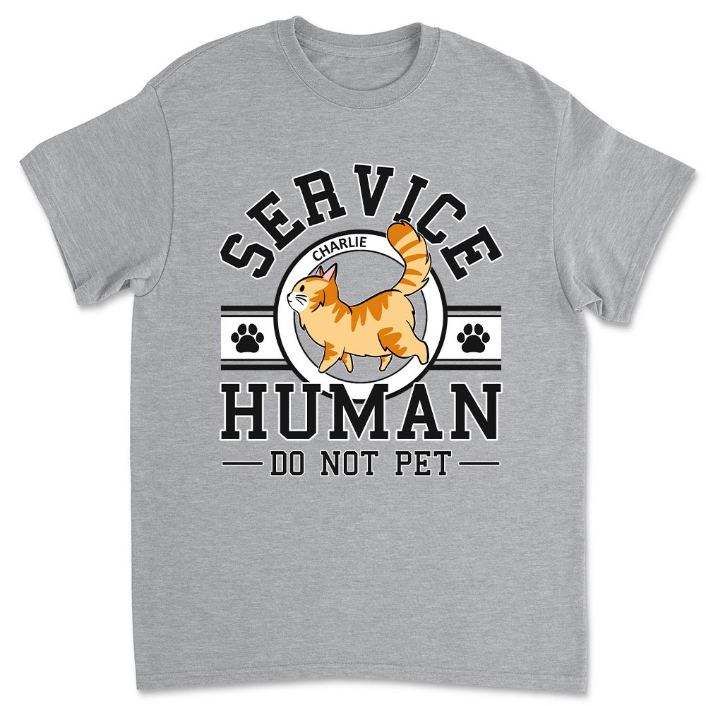 Personalized Custom Unisex Cat Service Human Logo T-shirt - Ideal Gift for Pet Lovers