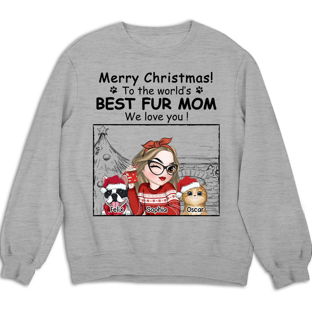 Top-Rated Personalized Custom Christmas Sweatshirt for Fur Moms