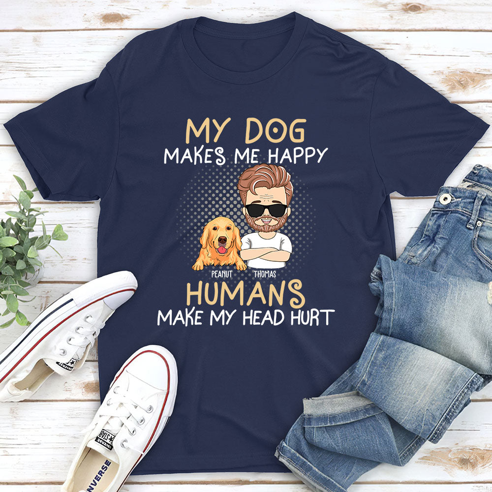 My Dog Vs Humans - Personalized Custom Unisex 5.3 oz T-shirt for Pet Lovers