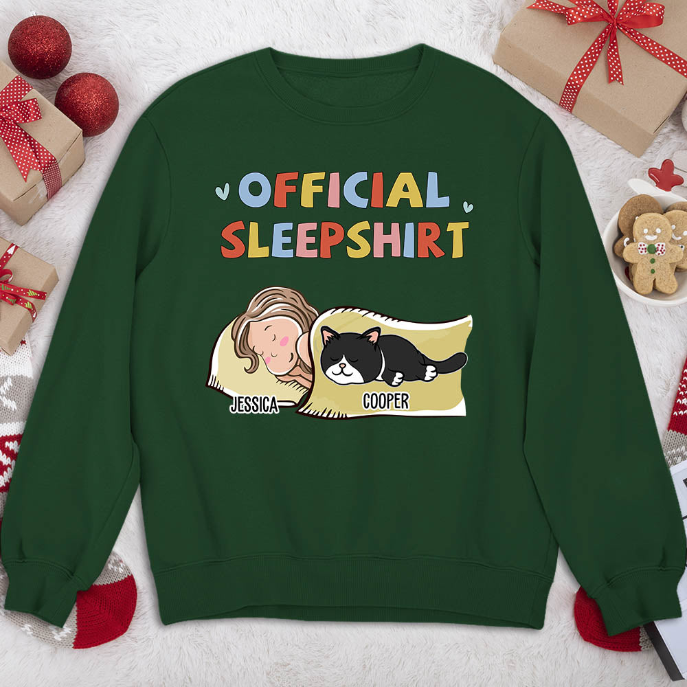 Personalized Custom Sleeping Pet Sleepshirt Version 2 - 8.0 oz Unisex Sweatshirt