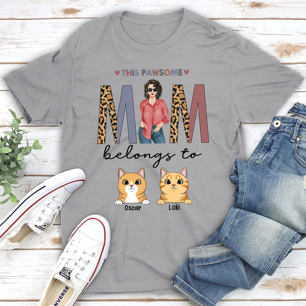 Pawsome Mom Personalized Custom Unisex 5.3 oz T-shirt - Ideal Gift for Pet Lovers