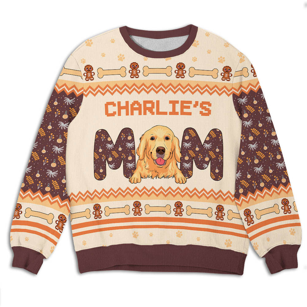 Best Dog Mom Christmas - Personalized Custom All-Over-Print Unisex 8.8 oz Polyester Blend Sweatshirt