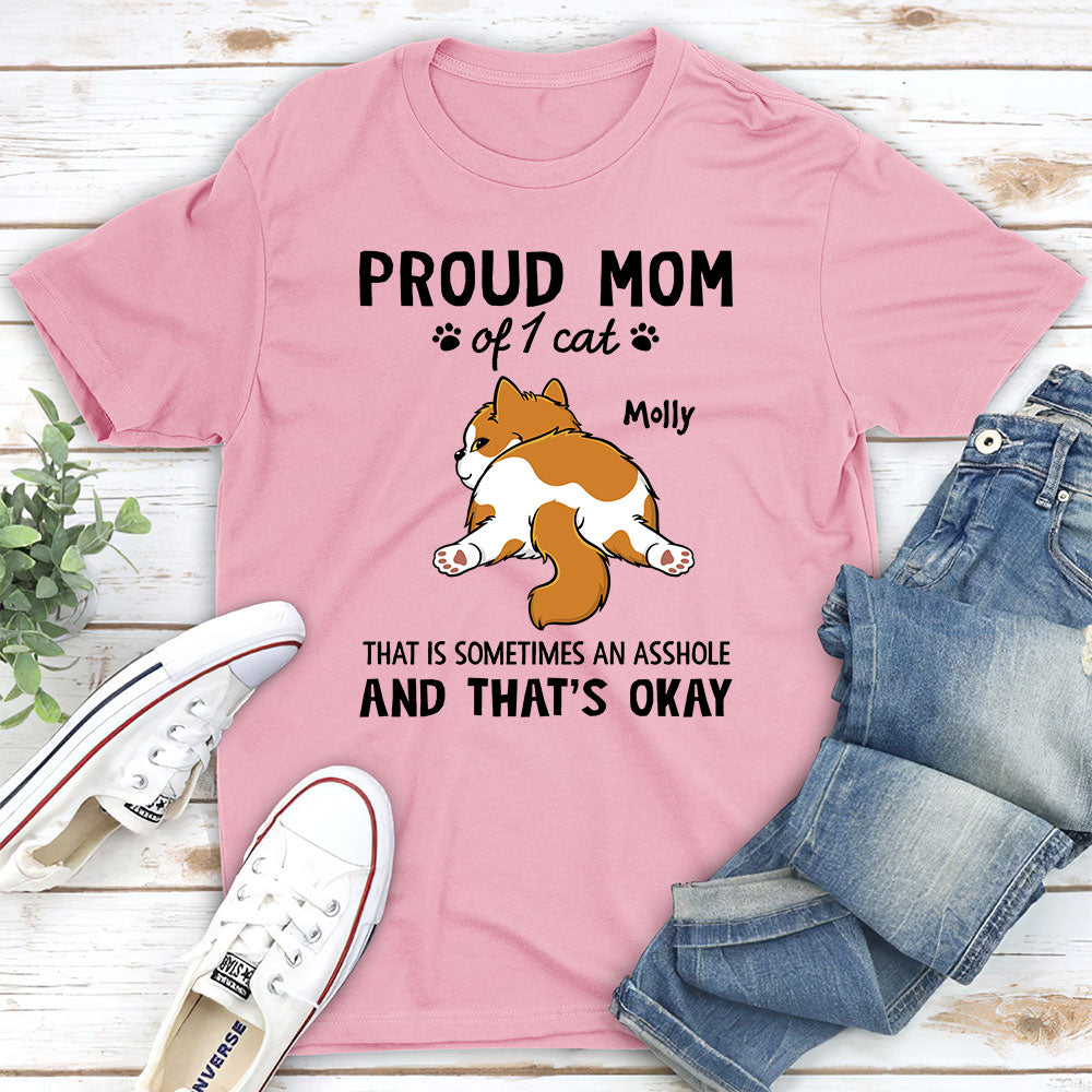 Proud Cat Mom - Personalized Custom Unisex 5.3 oz T-shirt for Pet Lovers